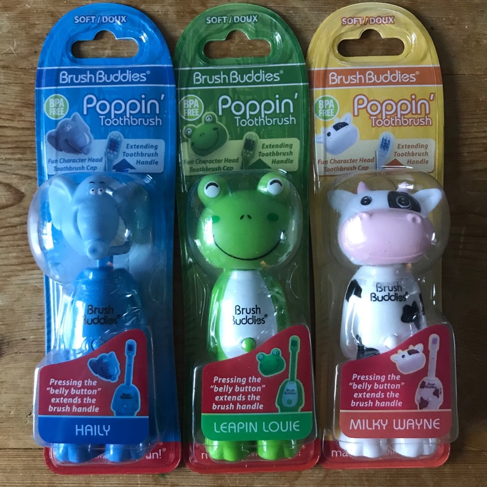 Brush Buddies NEW Set Of 3 Toothbrush for Kids